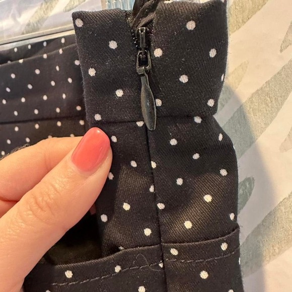Akris Punto Franca Mini Dot Stretch Cotton Pants US 4 Black White Polka Dot - Picture 7 of 10